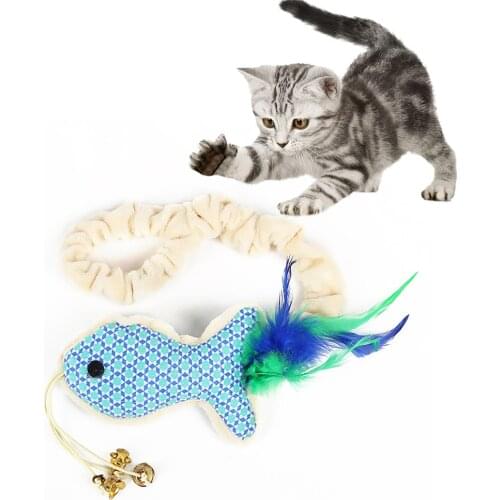 Cat Toy Fish Fake Feather Cat Interactive Toy Cat Chew Toy For Kittens Chewing Toys