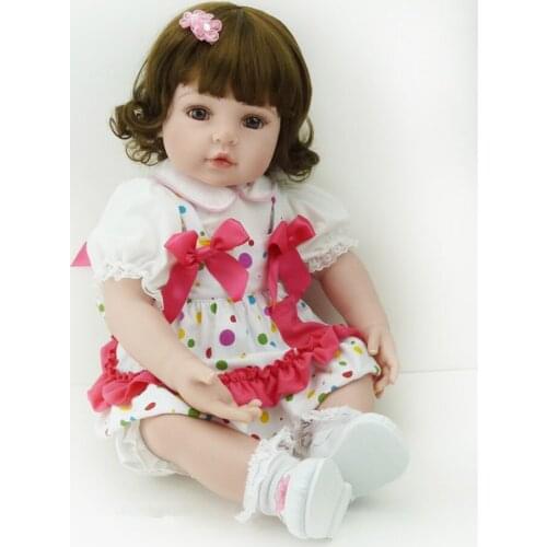 New 22" Adora Toddler Doll Bebe Reborn Girls Brown Hair Brown Eyes Girls Brinquedos Reborn Baby Doll In Princess Dress Juguetes