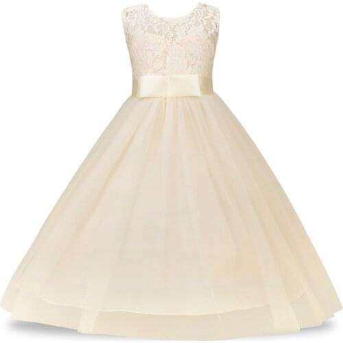 Summer Kids Clothes Girls Dress Sleeveless Lace Baby Dresses For Girls Birthday Party Wedding Girls Dresses [6Colors/5-14 Years]