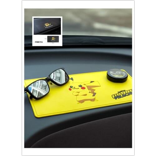 Pokemon Pikachu Car Dashboard Sticky Anti-Slip PVC Mat Auto Non-Slip Sticky Gel Pad for Phone Sunglasses Holder Car Decoration