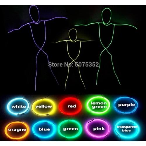 Fashion New Neon Light Up Clothing Dance EL Wire Suit Led Costume Men Women Party Rave Flashing Costume