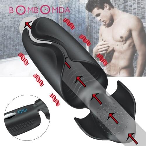 Men Vibrator Penis G spot Stimulate Masturbator Cup 10 Mode Scrotum Bondage Massage Vibrators For Men Adult Sex Toys Sex Machine