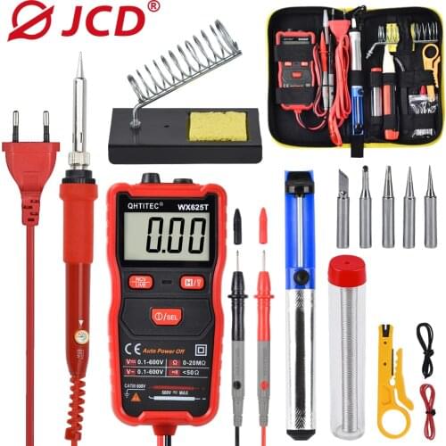 JCD Electric Soldering Iron Kit With Digital Multimeter 60W 220V Adjustable Temperature Soldering Station Welding Repair Tools