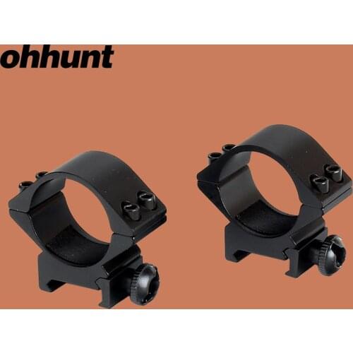 Ohhunt 2PCs Hunting Scope Mount Rings 30mm Tube Low Wide Profile Picatinny Weaver Rail Mount Riflescope Base for Tactical Sight