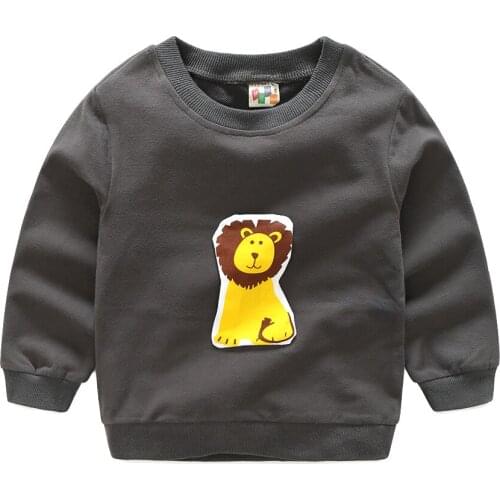 2019 Autumn KidsT shirt cotton Cartoon 3D Lion crocodile Animal boy girl Sweater toddler sweatshirts coat tops Children clothes