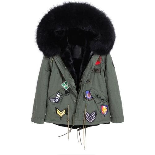 Parkas Womens Fashion Fur Outerwear Hooded Leather Jacket With Big Raccoon Fur Collar Outwear Winter Warm