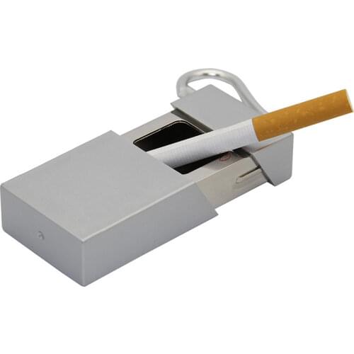 Portable Creative Small Stainless Steel Ashtray Mini With Cover Pocket Storage Box Outdoor Car Metal Medicine Keychain