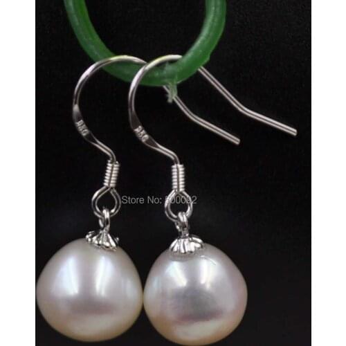 Stunning 9.5-10mm drop freshwater pearl earring s925 dangle