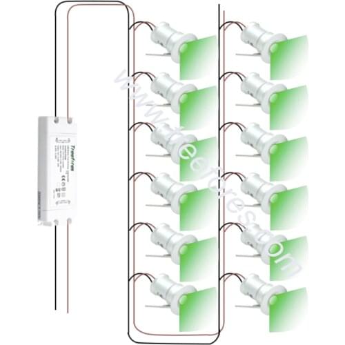 RGB RGBW 1W DC12V IP65 Mini LED Spotlight + IP67 Power Supply Outdoor Party Star Spot Lighting 80Ra 100Lm CE