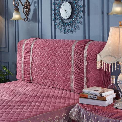 Luxury Crystal Velvet Bed Head Cover Headboard Covers All-inclusive Backrest Protector Thick Quilted King Queen Size Bedspread