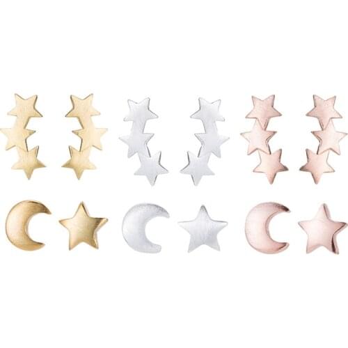 Sasusp Moon Star Earring for Women Trendy Stars Earrings Ear Studs For Daughter Small Gift 2020