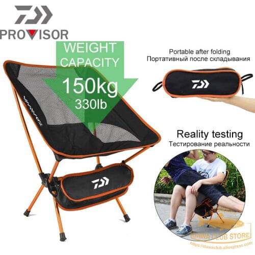 2020 DAWA Fishing Folding Chair Travel Ultralight Chair Super High Load Outdoor Camping Chair Portable Beach Hiking Picnic Seat
