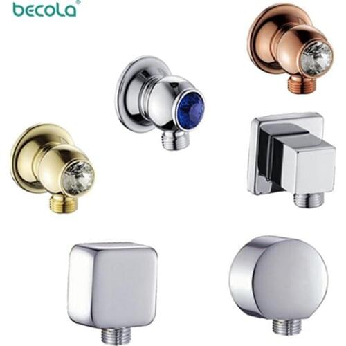 European style Shower Head Connector Shower Accessories Round Bathroom Wall Mounted Connector Brass Body Bracket for Bathroom