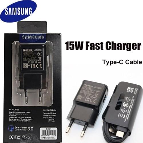 Amsung Original Fast Charging Charger USB Wall EU US Adapter Type C Data Cable For Galaxy S10 S9 S8 Plus S10e S11 Note 9 8 A50
