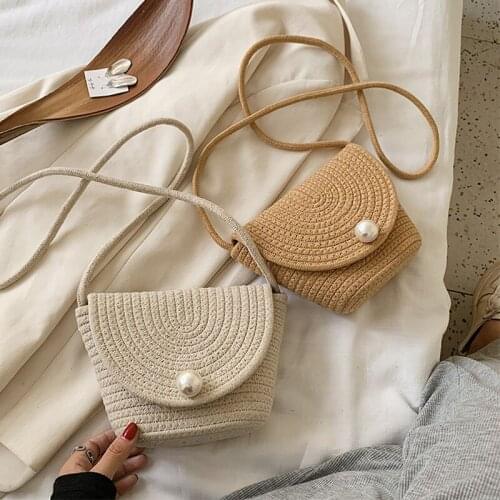 2022 Female Fashion Design Beach Shoulder Handbags Summer Weaving Straw Bag Small Solid Color Travel Crossbody Bags For Women