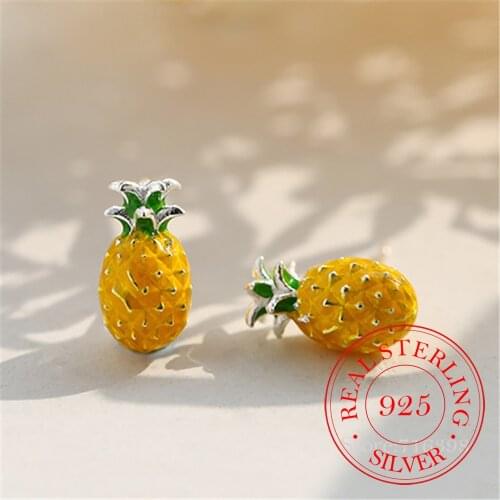 2021 New Arrivals 925 Sterling Silver Pineapple Earrings For Women Fashion Jewelry sterling-silver-jewelry pendientes