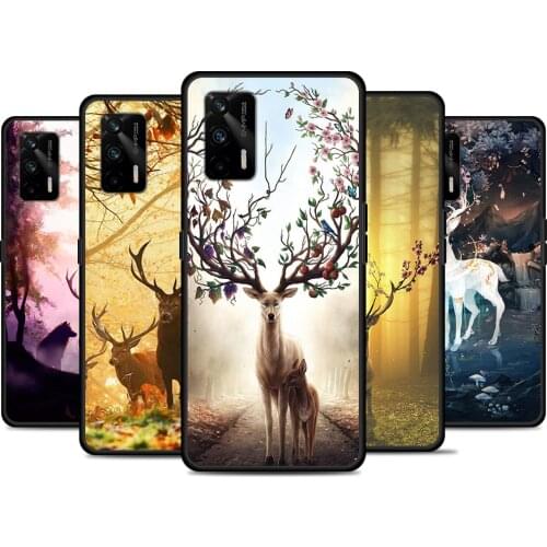 Animal Deer Art For Realme 8 GT Neo Flash Edition Explorer Master Q3 Pro Narzo30 C21 C20 C11 C20A C21Y Phone Case