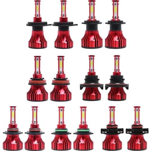 1 Pair COB LED Car Headlight Bulbs 4 Side 8000LM IP67 Waterproof Bulbs for Headlamp H4 H7 H11 9005 9006 5205