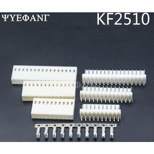 10 Set KF2510 Connector Kits 2.54mm Pitch 2/3/4/5/6P Straigh Pin Header+Housing+Crimp