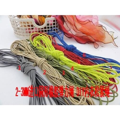 20meters/lot rubber elastic rope for craft clothes sewing high elasticity 2 3mm diameter free shipping