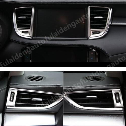 4pcs For Infiniti QX50 2018-2021 Interior Central control instrument panel Air outlet decor frame cover trim Car Accessories