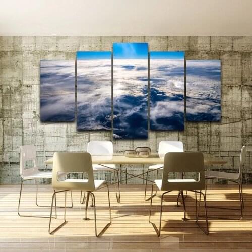 5 Pieces Sky Above Clouds Sea Stratosphere Canvas Printed Pictures Painting Modular Miraculous Nature Poster Wall Art Home Decor