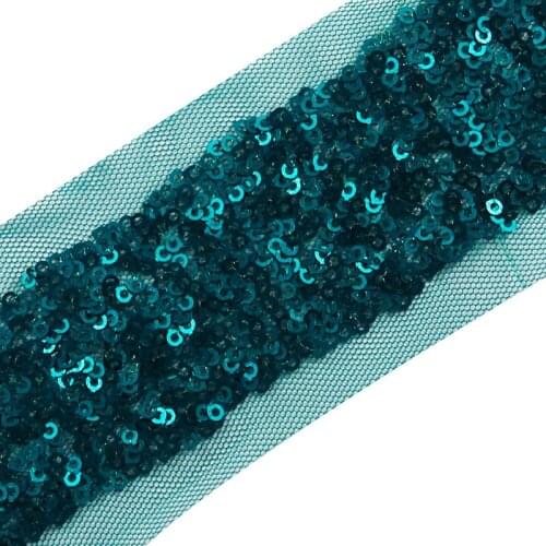 5yard Green Sequin Lace Ribbon Trimming Trim Applique Embroidery Dress Clothing Decorative Sewing T2125