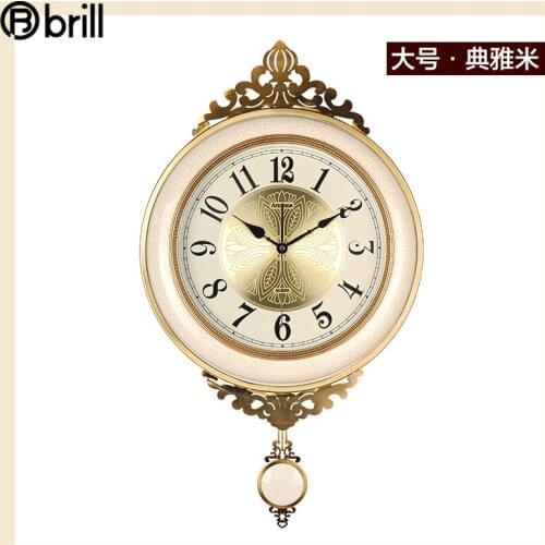 American Large Metal Wall Clock Vintage Ceramic Living Room 3d Pendulum Clock European Clocks Wall Home Decor Living Room Luxury