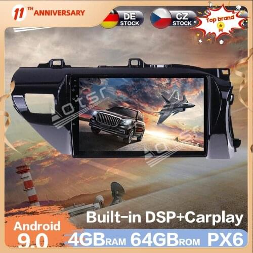 Aotsr Android 9.0 4G RAM Car Radio GPS Navigation DSP For Toyota Hilux RHD 2015-2020 Car Auto Stereo Video Multimedia DVD Player