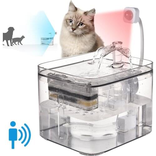 3L Automatic Pet Cat Water Dispenser Intelligent Infrared Induction Ultra Quiet Dog Cat Automatic Drinking Fountain Water Filter