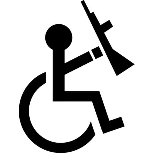 Car stickers disabled rifle Decal Car cover cover cover constant personality waterproof personality 20cm * 15cmpvc