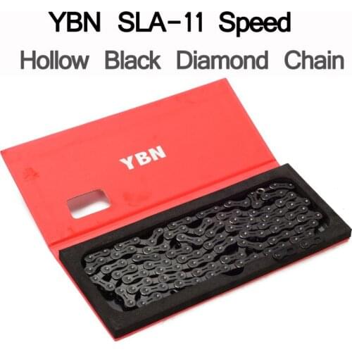 YBN 11 Speed Bicycle Shift Chain 11s 22s 33s MTB Road Bike SLR Hollow Black Diamond Chain for Shimano SRAM Campanolo K7 System