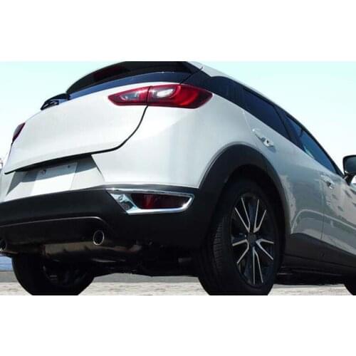 YAQUICKA Chrome ABS Car Exterior Rear Tail Fog Light Lamp Frame Trim Styling Cover For Mazda CX-3 CX3 2016 2017 2018 Accessories