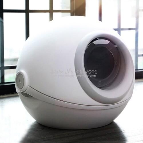 Cat Sand Pot Fully Sealed Cat litter box Splash-proof Fully Sealed Large Semi-automatic Toilet Training Kit for below 12kg cat