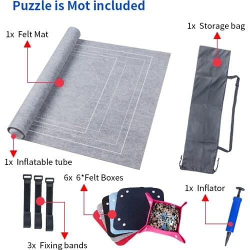 Puzzles Mat Jigsaw Roll Felt Mat Play mat Puzzles Blanket For Up to 2000 Pieces Puzzle Accessories Portable Travel Storage bag