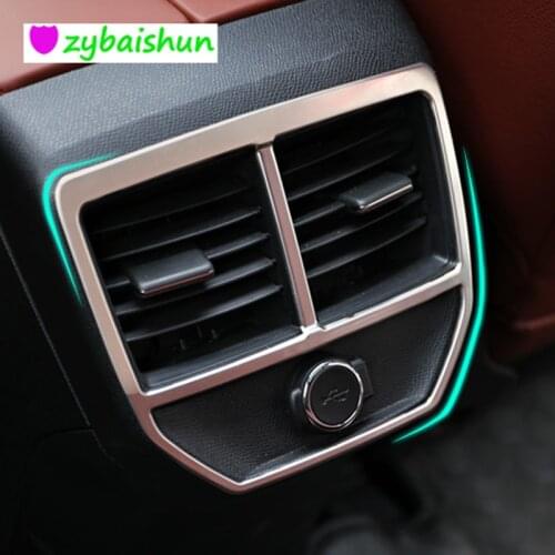 Stainless Steel For Peugeot 3008 GT 2017 2018 Rear Seat AC Outlet Air Condition Cover Trim Decoration Frame Trims 1 piece