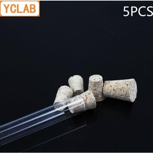 YCLAB 5PCS Cork Plug for Test Tube Small / Medium / Large Wood Stopper Laboratory Chemistry Equipment