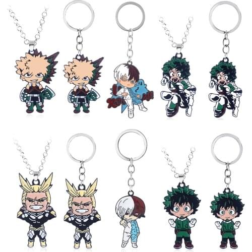 My Hero Academia Keychain Midoriya Izuku Bakugou Katsuki Todoroki Shoto All Might Alloy Key Chains For Men Women Jewelry Gifts