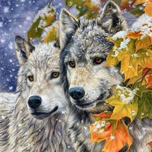 Wolf Moon Animal DIY Embroidery 11CT Cross Stitch Kits Craft Needlework Set Printed Canvas Cotton Thread Home Room