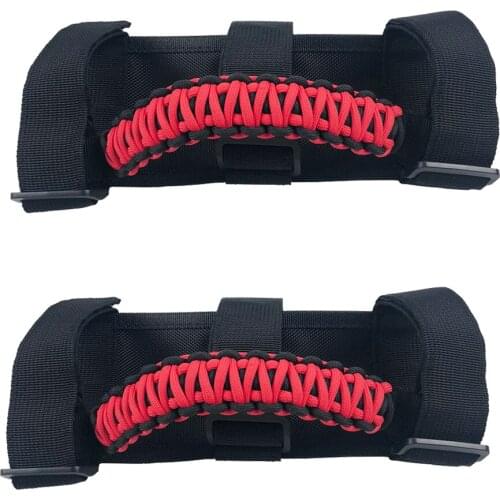 Grab Handle Set, Roll Bars (2Pcs/Pack), Easy-to-Fit 3 Straps Design for Jeep Wrangler TJ JK 2007-2017,Trucks,SUVs,ATVs