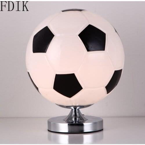 LED Football Table Lamp Simple Basketball Desk Light for Bedroom Bedside Childrens Room Home Decor Luminaria Lighting Fixtures