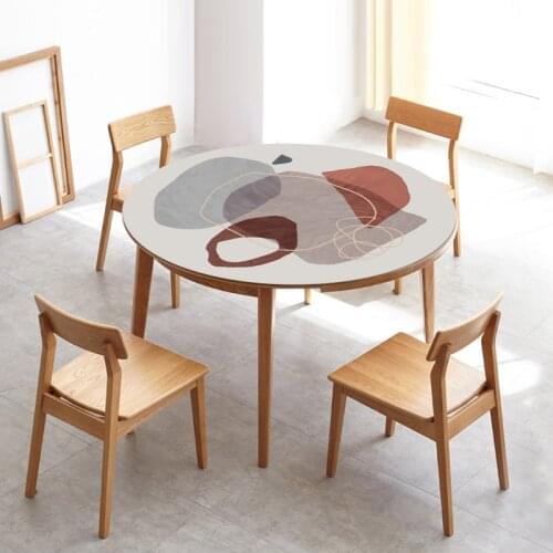 New Arrive Wood grain PVC 1.3mm Round Soft Glass Table Cloth Coffee Table Mat Event Wedding Party Tablecover Send In Roll