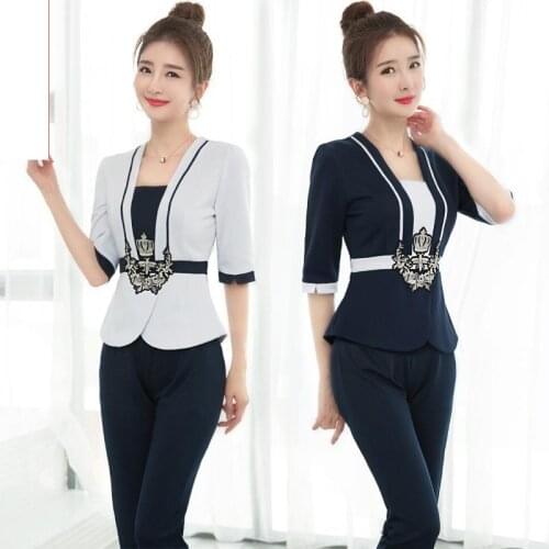 New Womens Suit Thin Pants Beauty Salon Massage Foot Massage Shop Work Uniform