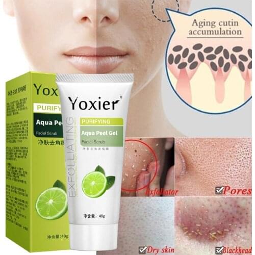 Purifying Aqua Exfoliating Peeling Gel Deep Cleaning Acne Whitening Face Scrub Nourishing Blackhead Cream Removal G3R9