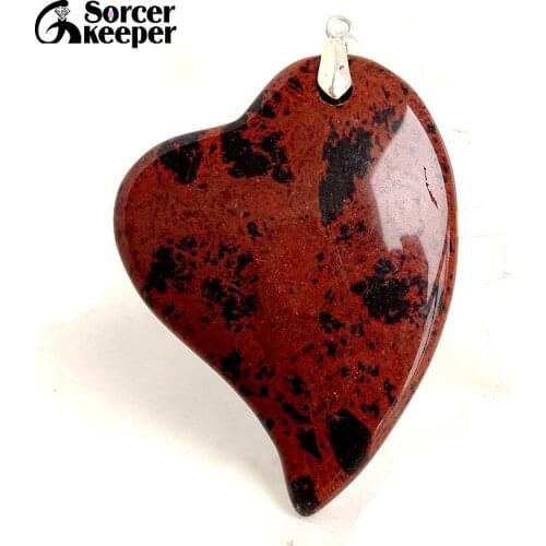 Heart Shape Golden Swan Stone Picasso Stone Gem Pendant Natural Stone Beads For Jewelry Making DIY Necklace Accessory JS383