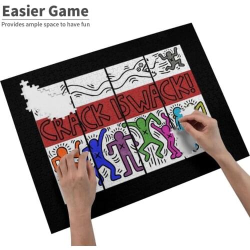 Jigsaw Puzzle For Adults Kids Diy Games Pop Art Vintage 80S Cool Haring Cute Funny Cartoon Psychedelic Retro Aring 80S Fashion