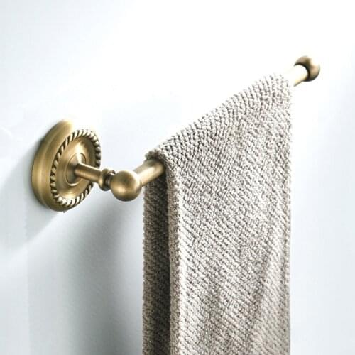 Simple Bathroom 29cm Antique Copper Towel Bar Single Base Kitchen and Bathroom Hardware Pendant European Retro Towel Rack