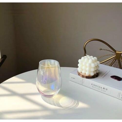 Girls Colorful Fantasy Glass Rainbow Water Cup Little Fairy Drink Cup Dessert Mousse Cup Net Red Bright Cup Drinking Glass