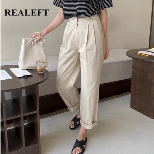 REALEFT Women's Wide Trousers