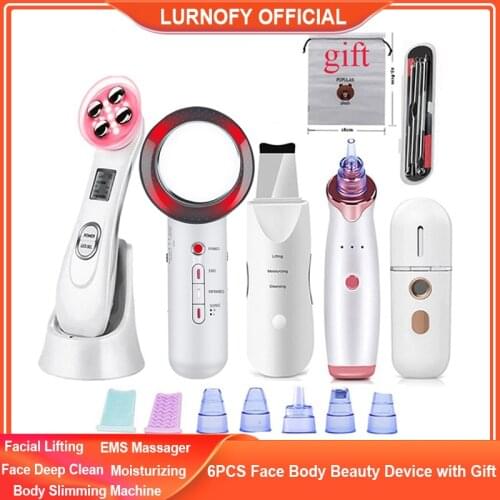 EMS Radio Frequency RF Blackhead Remover Skin Scrubber Infrared Body Slimming Massager Cavitacion Galvanica Cleaning Face Beauty
